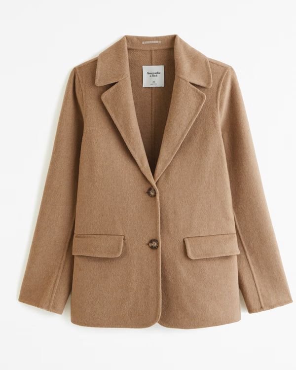 Women's Double-Cloth Wool-Blend Blazer Coat | Women's Coats & Jackets | Abercrombie.com | Abercrombie & Fitch (US)