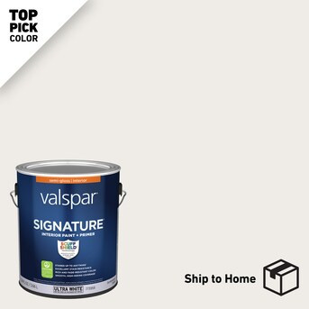 Valspar Signature Semi-gloss Pure White Hgsw4006 Latex Interior Paint + Primer (1-Gallon) | Lowe's