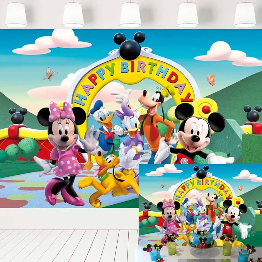 Eric 7x5ft Mickey Mouse Clubhouse Birthday Party Supplies Photography Backdrops for Kids Birthday... | Amazon (CA)