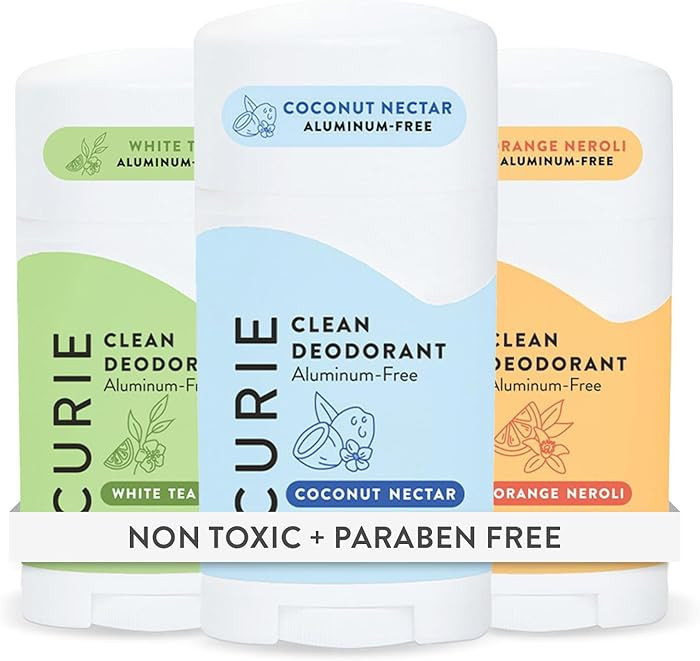 Curie Natural Deodorant for Women - Original Stick Variety Pack - Coconut Nectar, Orange Neroli, ... | Amazon (US)