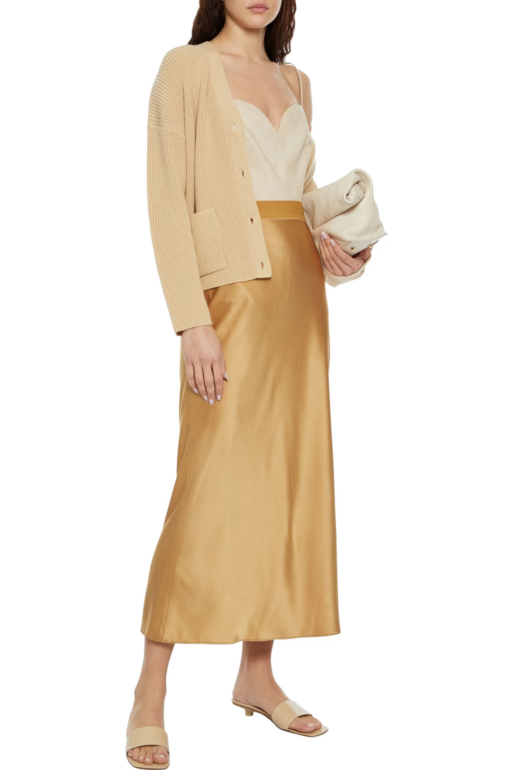 Satin midi skirt | The Outnet (US and CA)