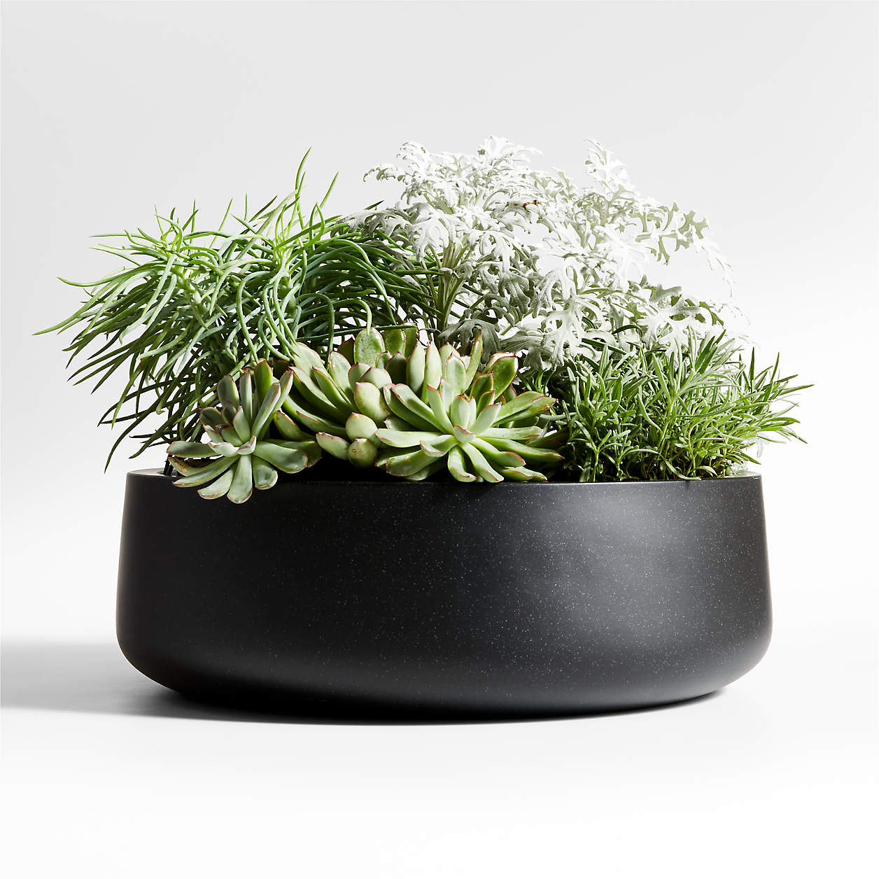 Saabira Charcoal 23.25" Tall Indoor/Outdoor Planter + Reviews | Crate & Barrel | Crate & Barrel