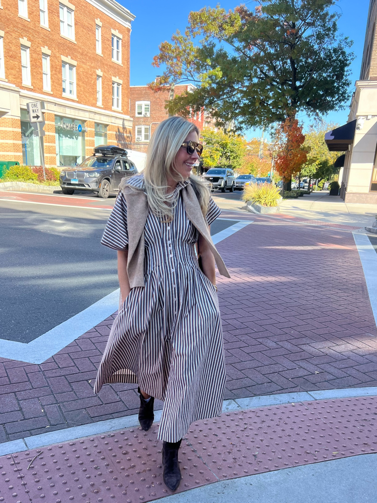 Falling in love with pieces that are as versatile as they are comfortable 🍂 This striped dress is my go-to for an effortless, flattering look that works for anything from brunch to errands. And these boots…Super comfy for walking all day, but still give you that chic, fall-ready vibe. 🍁 #FallFashion #EffortlessStyle #ComfortAndStyle #WardrobeEssentials #FashionInspo #OOTD #suedeboots

#LTKStyleTip #LTKShoeCrush #LTKOver40