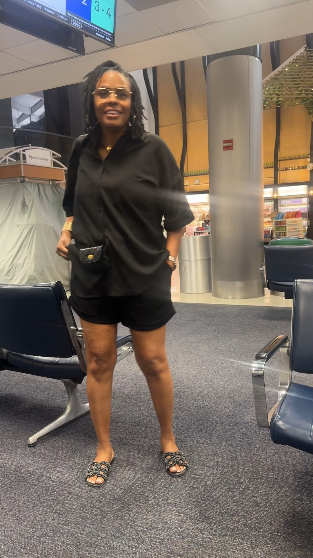 The perfect little travel short set. I purchased this a while back but it’s still in stock, as well as the glasses and waist wallet.

#LTKOver40 #LTKHoliday #LTKVideo