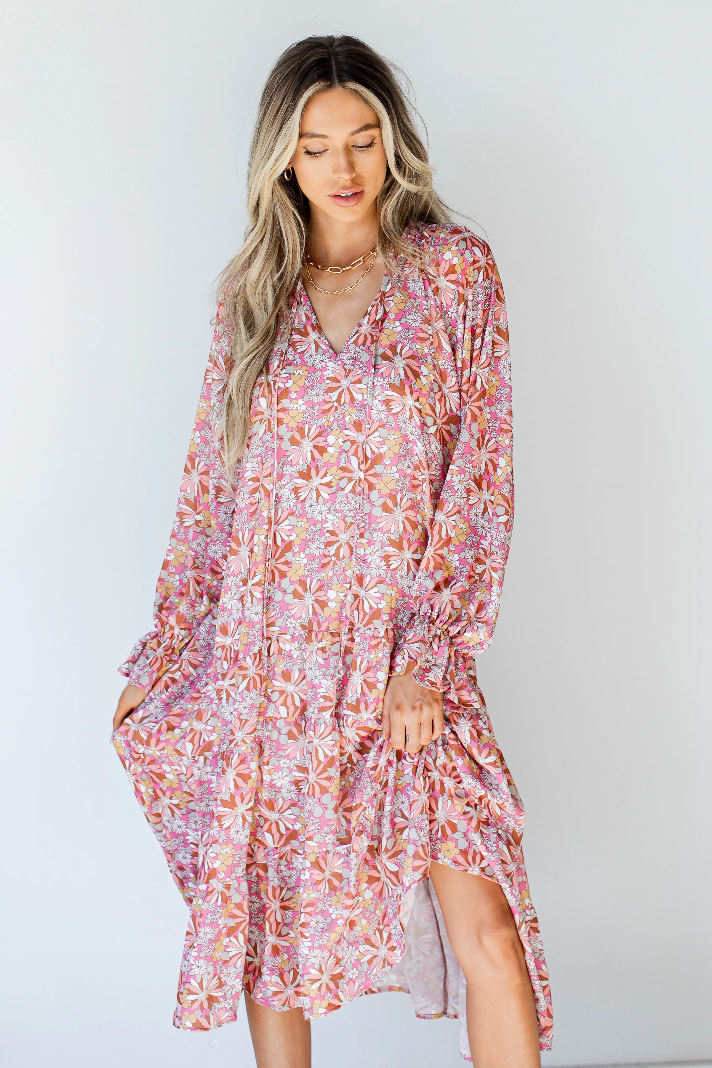 Follow Your Heart Floral Midi Dress | Dress Up