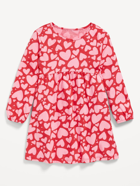 Printed Jersey-Knit Long-Sleeve Dress for Toddler Girls | Old Navy | Old Navy (US)