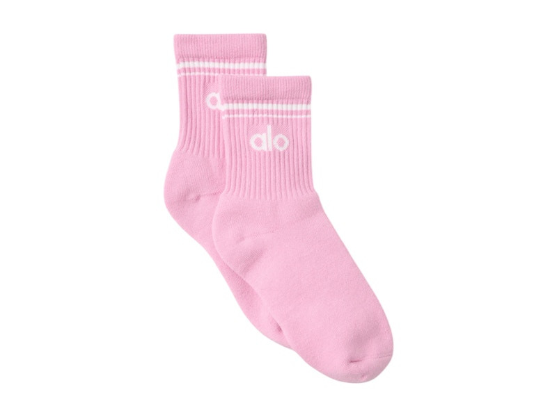 Women's Alo Yoga HalfCrew Throwback Sock in Sweet Pink/White | StockX