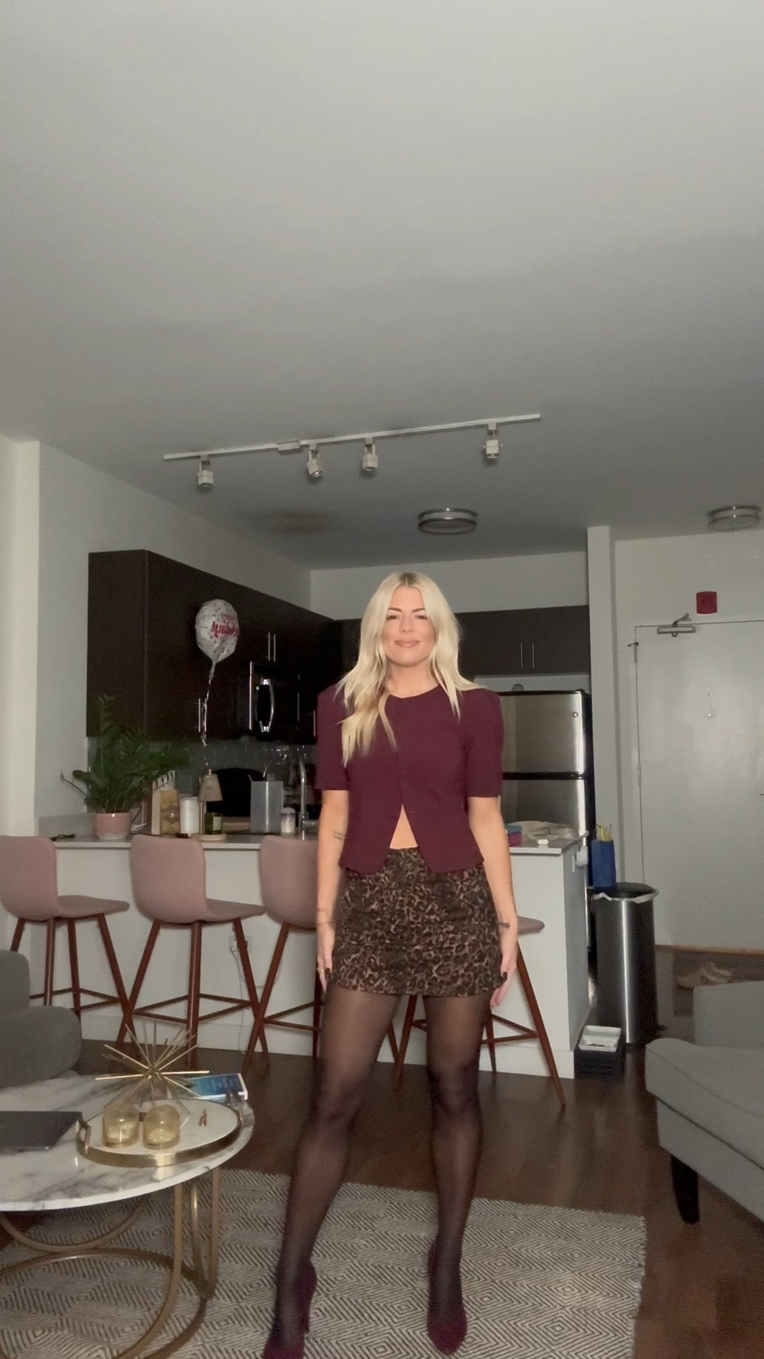 Friday night out! Leopard and burgundy for the fall 