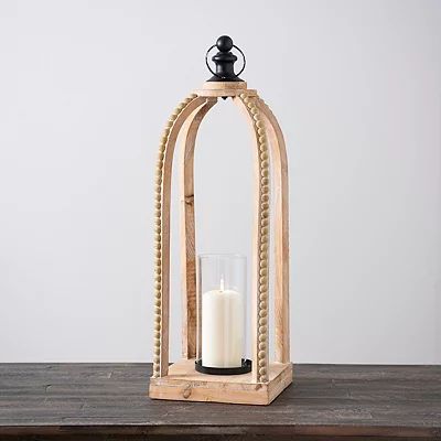 Fairfield Beaded Wooden Lantern, 24 in. | Kirkland's Home