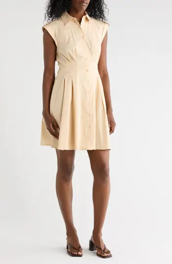 Cap Sleeve Cotton Fit & Flare Shirtdress | Nordstrom Rack