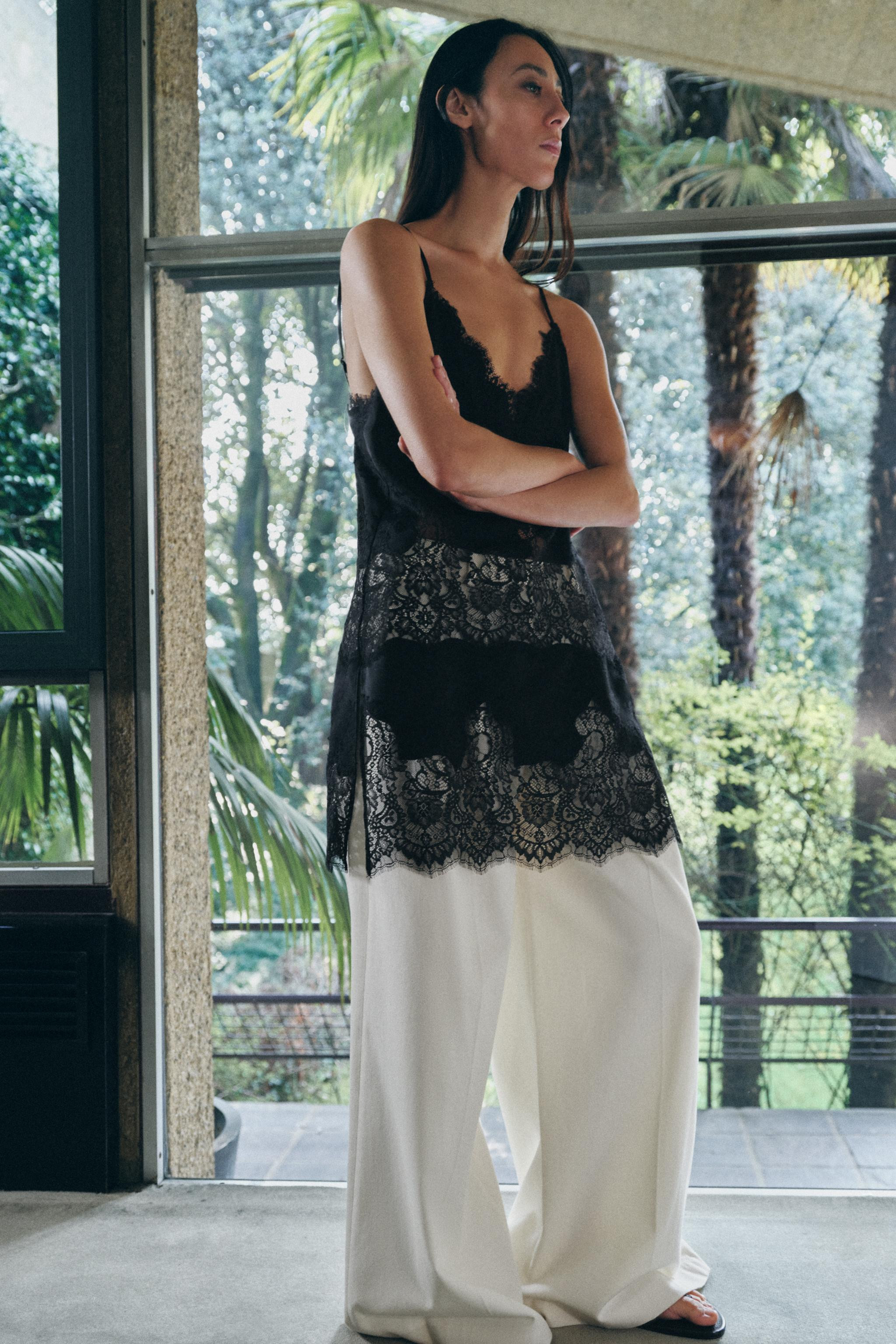 ZW COLLECTION LONG LACE TOP | Zara US