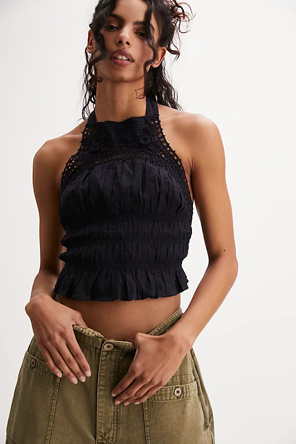 Ellie Crochet Top by Free People, Black, XS | Free People (Global - UK&FR Excluded)
