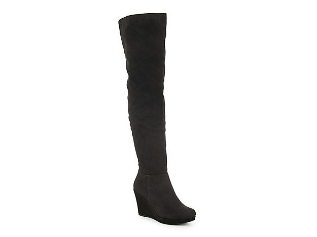 Chinese Laundry Leah Wedge Over The Knee Boot - Women's - Black | DSW