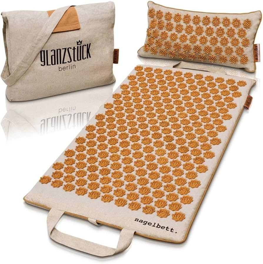 Glanzstück Berlin® Acupressure Mat Set Premium, Beginner Suitable, Made of Linen, Neck and Back... | Amazon (US)