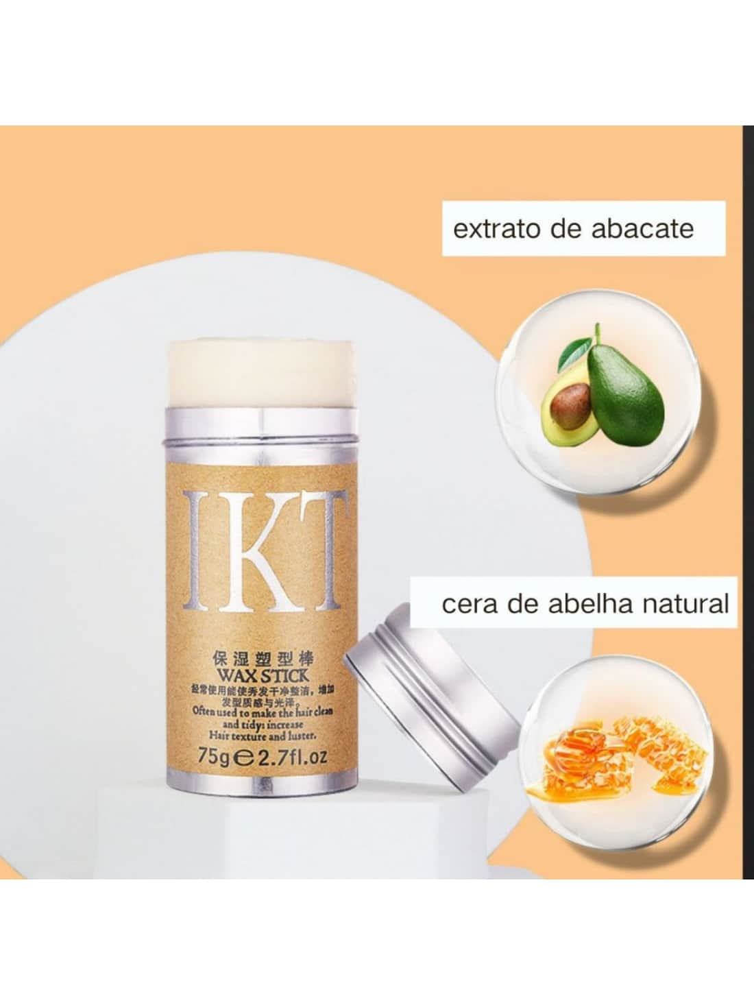 Ikt Bastão De Cera Para Cabelo Stick Portátil Profissional Profissional Perfeito Linha De Liso Não Frizado Controle De Borda Pomada 75G Presente De Dia Das Mães | SHEIN