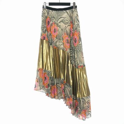 Dries Van Noten Floral Glitter Long Pleated Skirt Multi 22M Women 34 Waist 25in  | eBay | eBay US