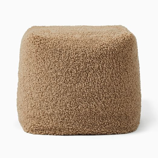 Cozy Faux Shearling Pouf | West Elm (US)