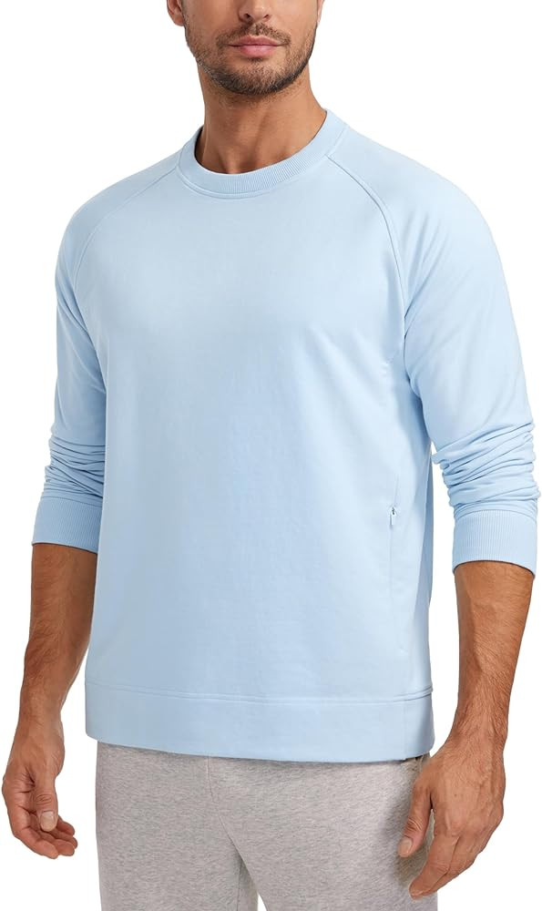 CRZ YOGA Mens Crewneck Sweatshirts French Terry Athletic Workout Sweat Shirts Casual Pullover Top... | Amazon (US)