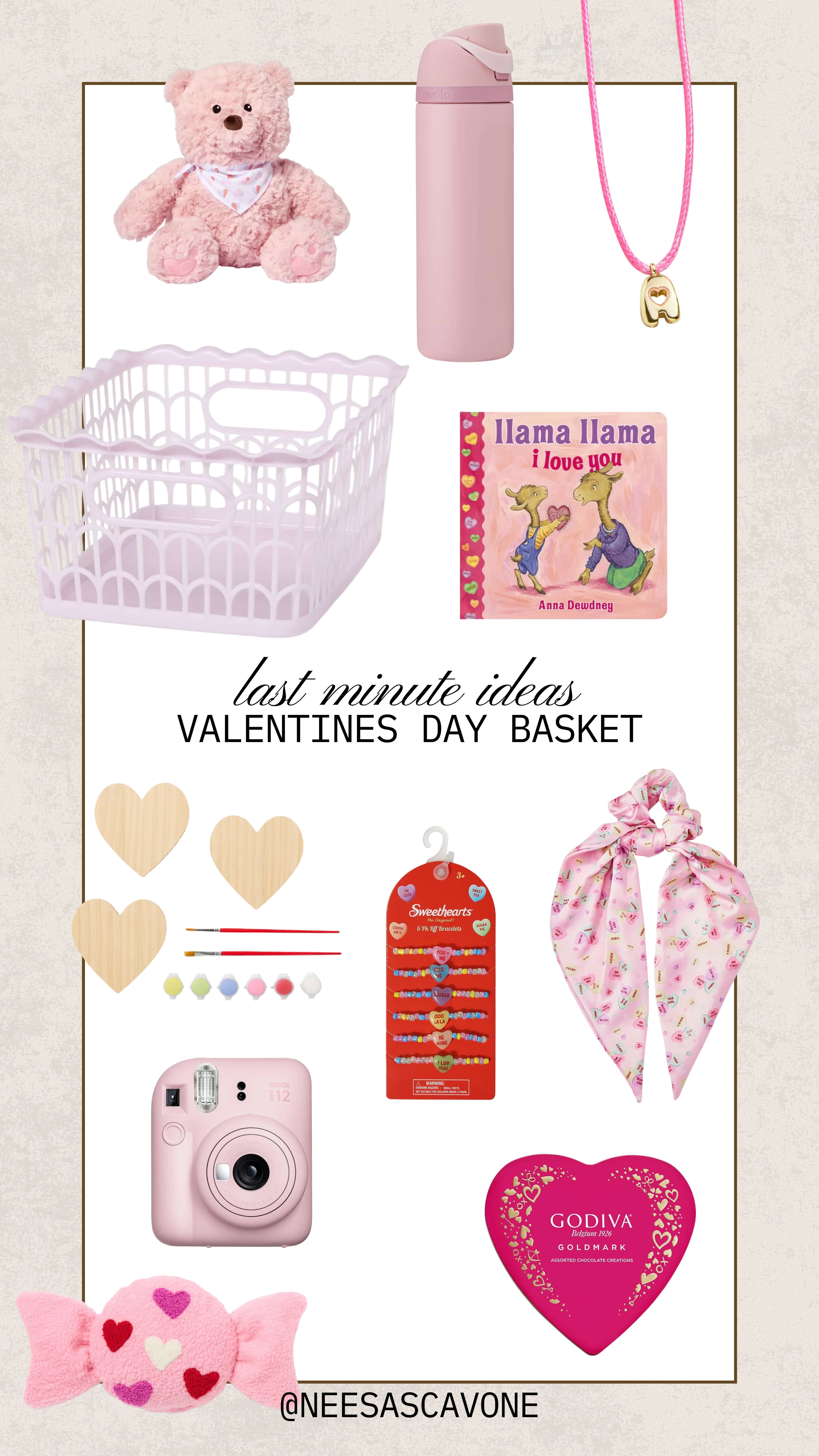 Last minute Valentine’s Day basket ideas for kids 💗 If you’re putting together something sweet + simple, these are the cutest finds that feel special but still practical! I love mixing a cozy plush, a fun activity, something they can wear, and a little treat to make it feel extra thoughtful. Perfect for toddlers, preschoolers, and young kids.

This pink Valentine basket includes a stuffed teddy bear, kids water bottle, initial necklace, activity craft hearts, friendship bracelets, instant camera for memory making, Valentine book, chocolate treat, and a cute hair accessory. Such a fun way to celebrate love, friendship, and making sweet memories with your little ones.

#valentinesdaybasket #kidsvalentinesideas #valentinesdayforkids #toddlergiftideas #preschoolgiftideas #valentinesgiftguide #valentinesdayideas #momgiftguide #holidaygiftideas #kidsgiftinspo #valentinesbasketideas #girlygiftideas #pinkgiftideas #momlifeideas #targetkidsfinds #ltkfamily #ltkseasonal #ltkholiday #ltkunder50 #giftideasforkids #valentinesdayinspo #momcontentcreator #mominfluencer #seasonalgiftideas #valentinesforkids #holidaybasketideas #kidsactivityideas #memorymakingmoments #stayathomemomlife  

 #LTKValentine #LTKmomlife #LTKKids