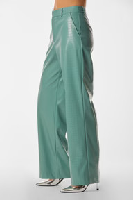Croco Faux Leather Pant - Sage | The Noli Shop