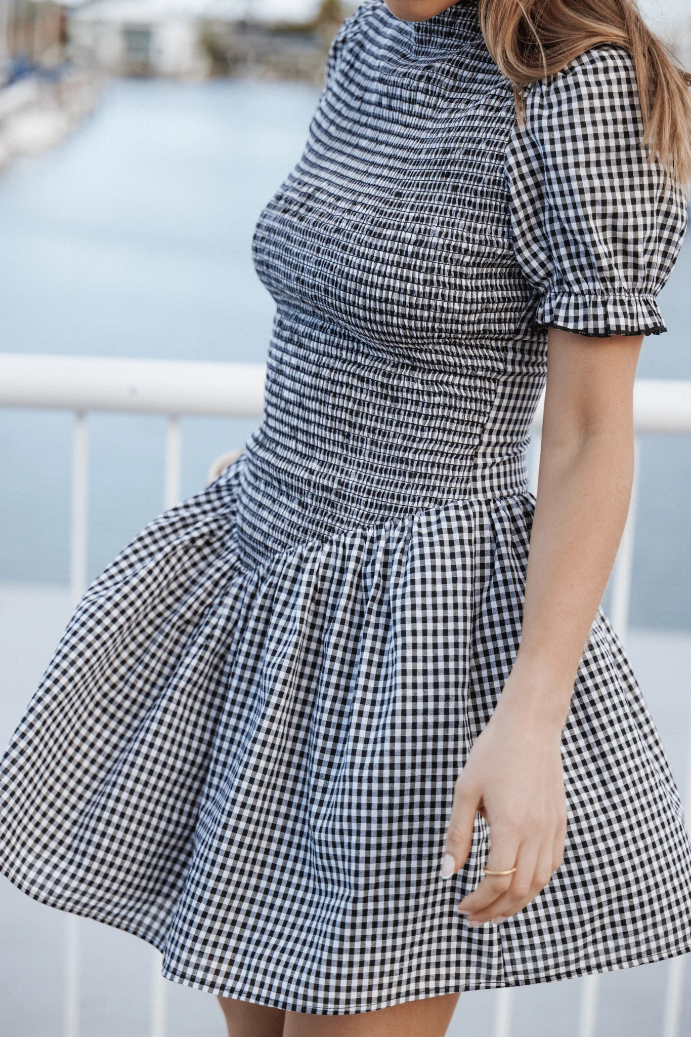 Celine Mini Dress - Black Gingham | Petal & Pup (US)