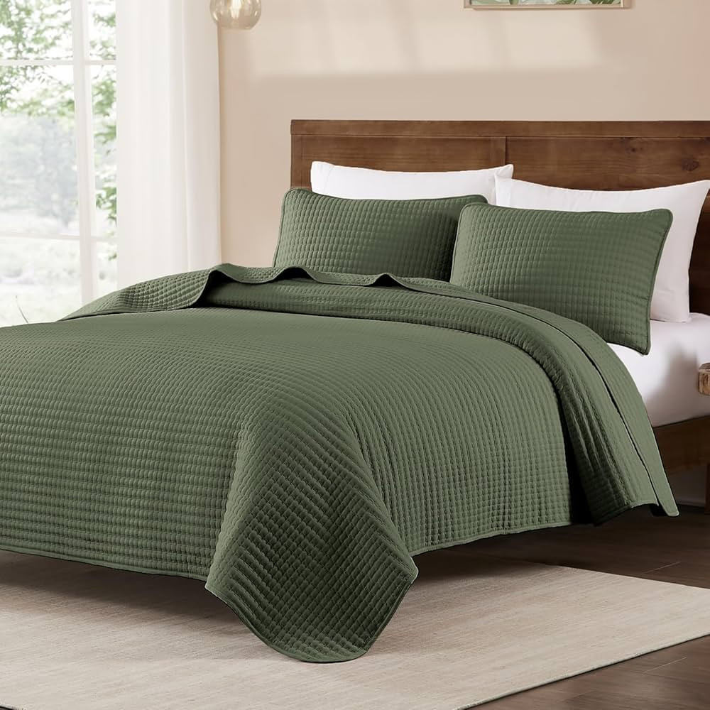 WRENSONGE Quilts Twin Size, 2 Pieces Green Lightweight Soft Quilts Twin Size Sets for All Seasons... | Amazon (US)