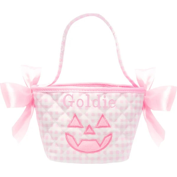 Petite Halloween Pumpkin Tote, Pink | Maisonette