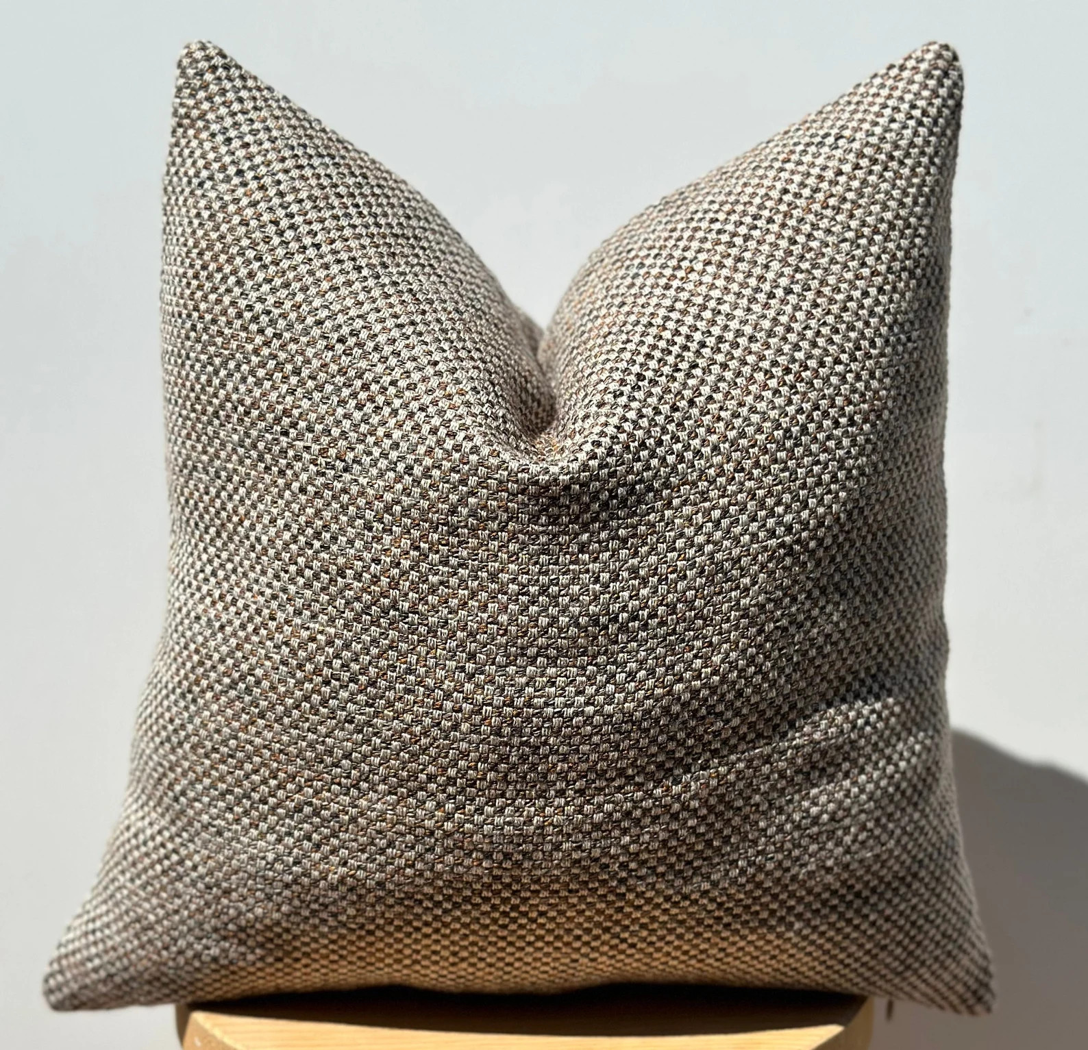 Brown Beige Basketweave Pillow Cover, Linen Cotton Textured Fabric, Fall Decor (20x20) | Etsy (Global)