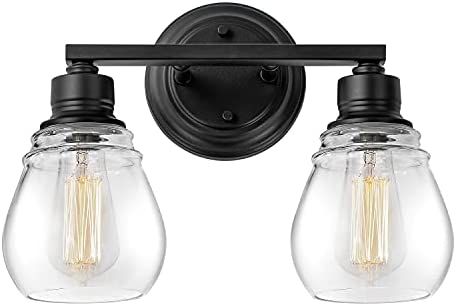 Mini Vintage Wall Sconces 2-Lights Vanity Light with Clear Glass Shade,Matte Brown Indoor Wall Li... | Amazon (US)