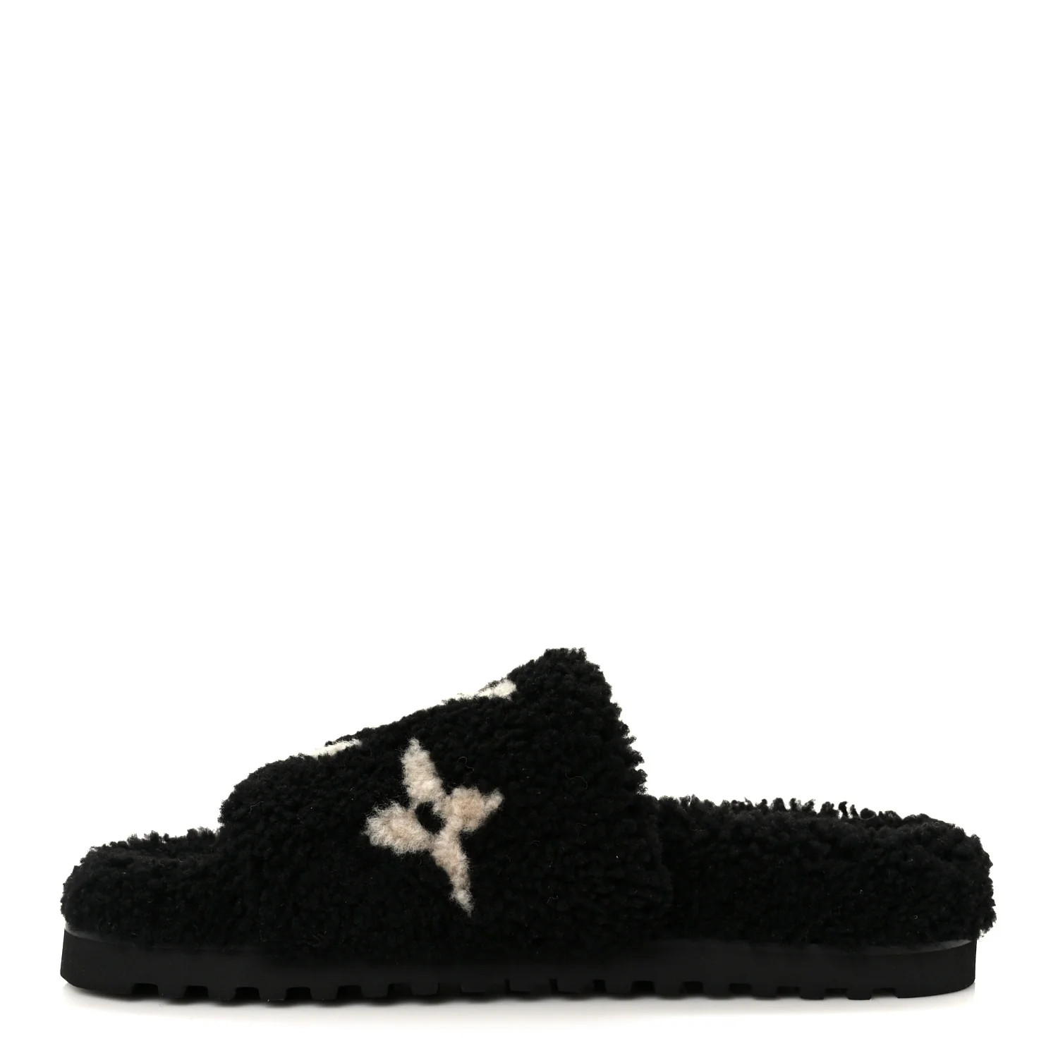 Shearling Monogram Giant Paseo Flat Comfort Mule 40 Black | FASHIONPHILE (US)