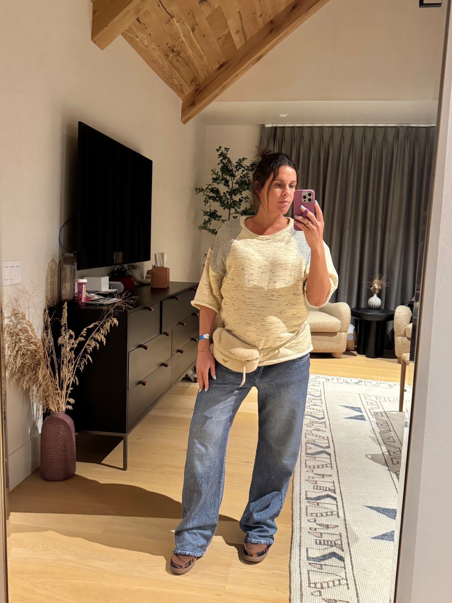 Sweatpant jeans are 30% off!! I sized up 2 sizes for the bump but I would recommend sizing up 1 size for a baggier feel  

#LTKSpringSale #LTKSaleAlert #LTKBump