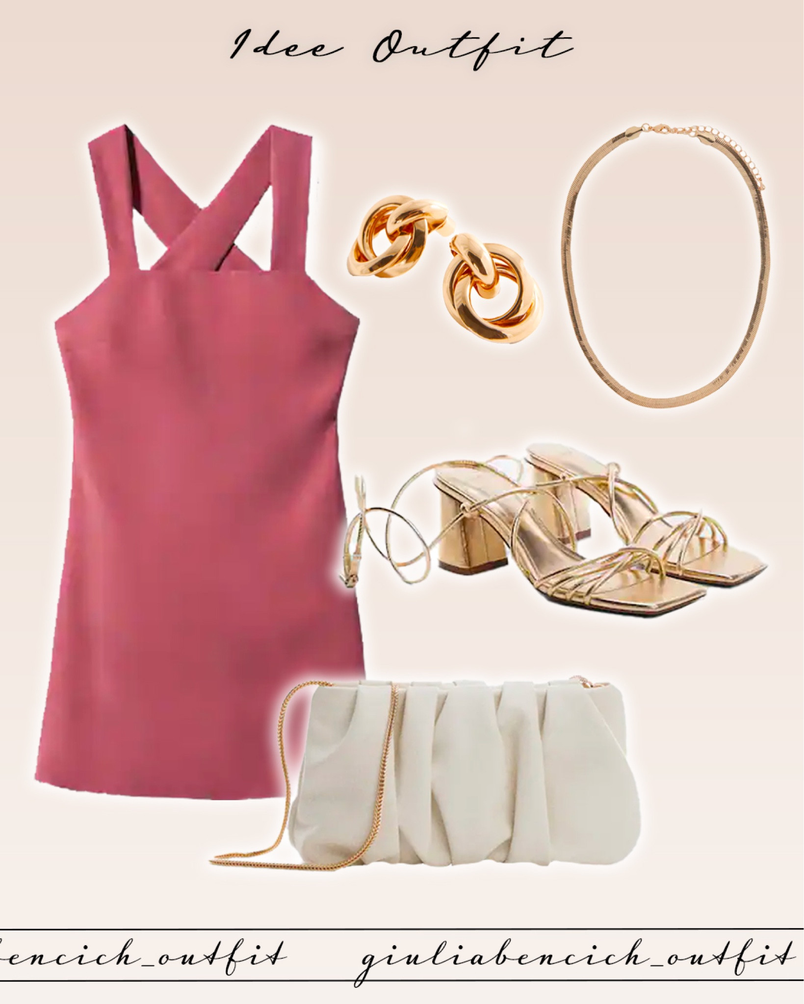 Outfit femminile // Outfit mango // Abito mango // Abito rosa // Saldi Mango // Borsa bianca // Gioielli  oro // Sandali con lacci

#LTKunder50 #LTKeurope #LTKxNSale