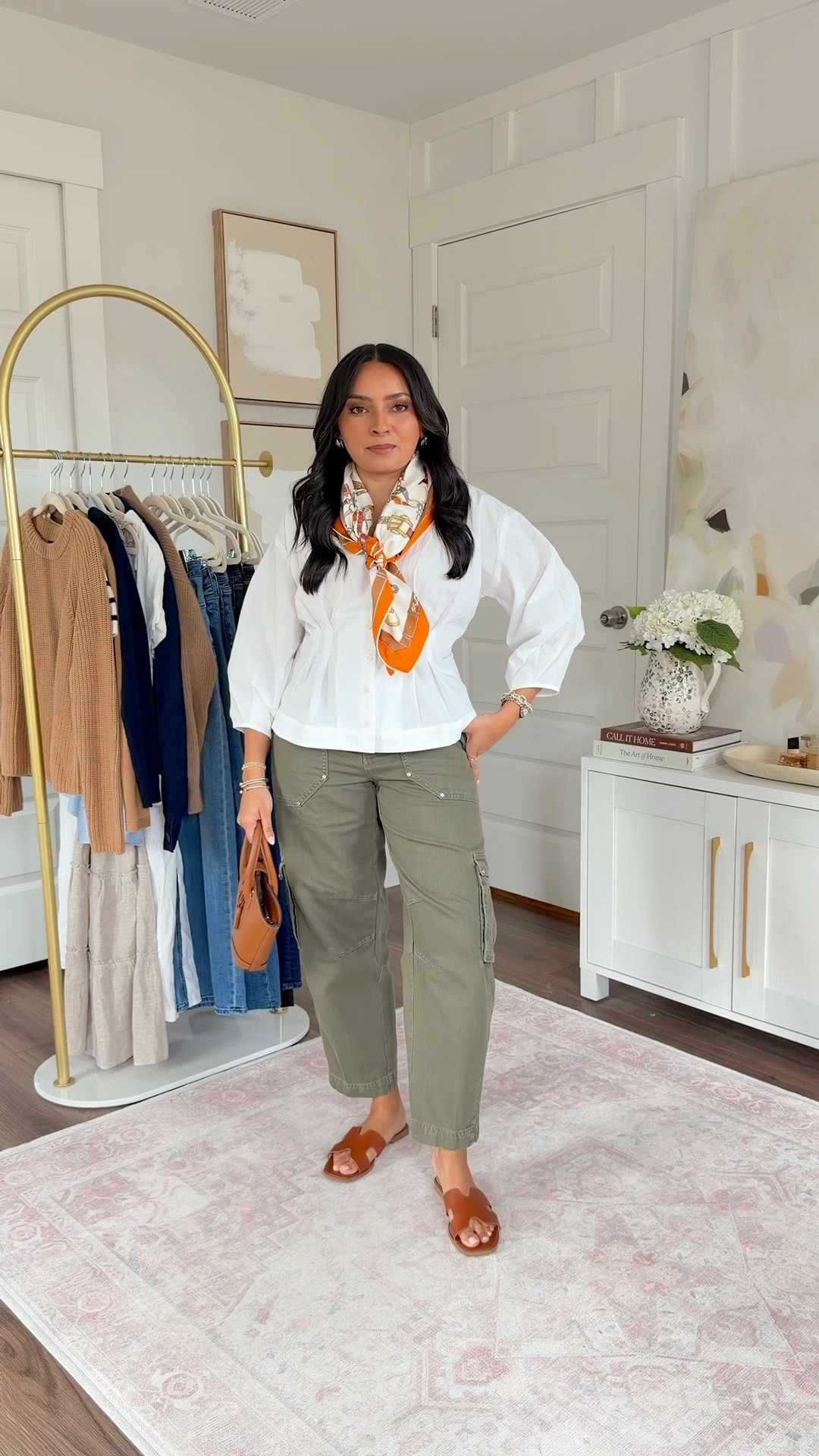 White button down size xs petite TTS
Green cargo pants size 2 petite TTS
Brown sandals size 5.5 TTS

#LTKootd #LTKPetite #LTKSaleAlert