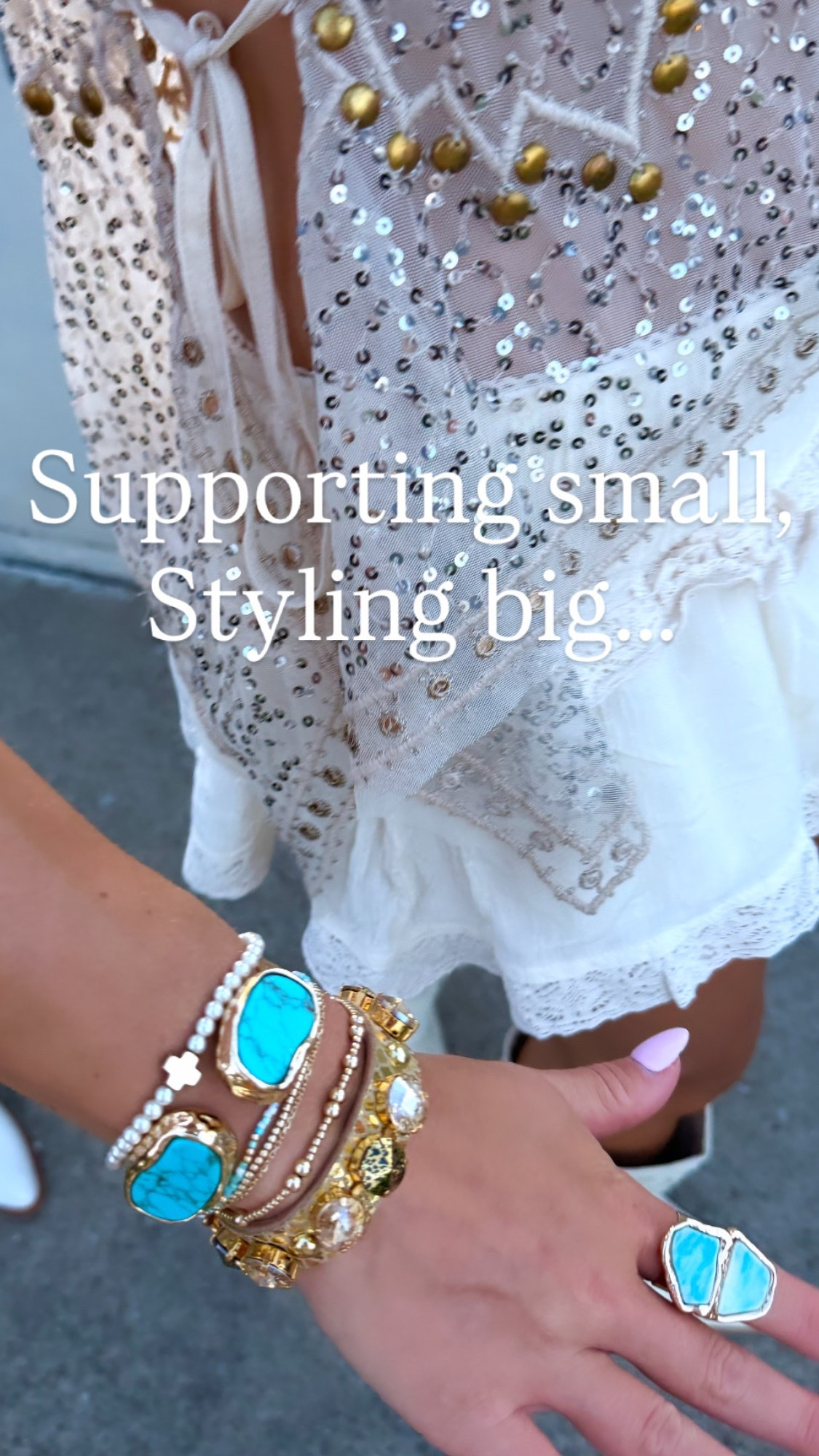 Three brands of jewelry form small businesses I know personally... 

1. Leslie Curtis crates the coastal boho and faith filled pieces I always wear. 

2. Coco's Beads are made by a young girl I met in high school and her Grandpa still works for her. She's out of college now and a sweetheart. 

3. The rhinestone cuffs are from @j.and.a.customdesigns.. he's the Army vet that makes jewelry and stadium bags out of luxe bags .

#LTKdayinmylife #LTKootd #LTKgrwm