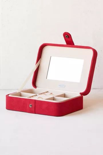 Mele & Co. Giana Flocked Travel Jewelry Box | Urban Outfitters (US and RoW)