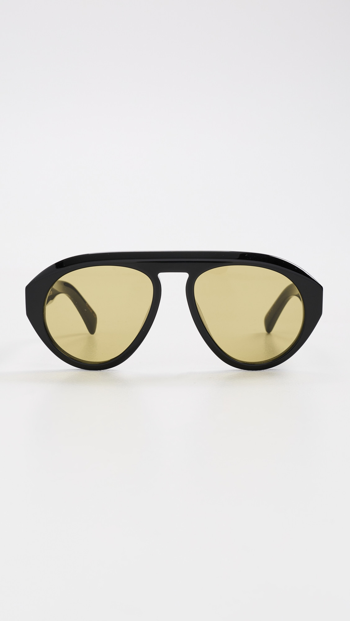Elisa Johnson Val Sunglasses Gloss Black Olive Lens One Size | Shopbop