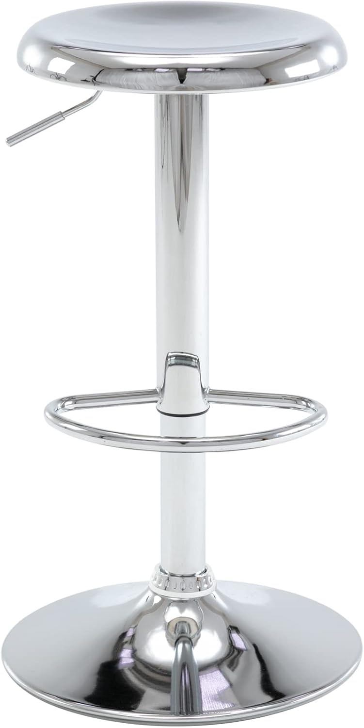 Adjustable Bar Stool, Swivel Round Metal Airlift Backless, 1 pc Chrome | Amazon (US)