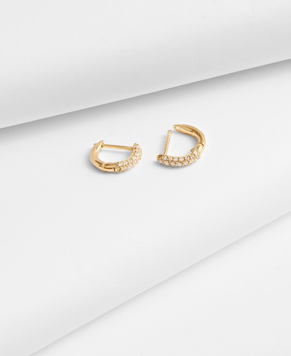 Demi-Fine Pav&eacute; Huggie Hoop Earrings | Madewell | Madewell