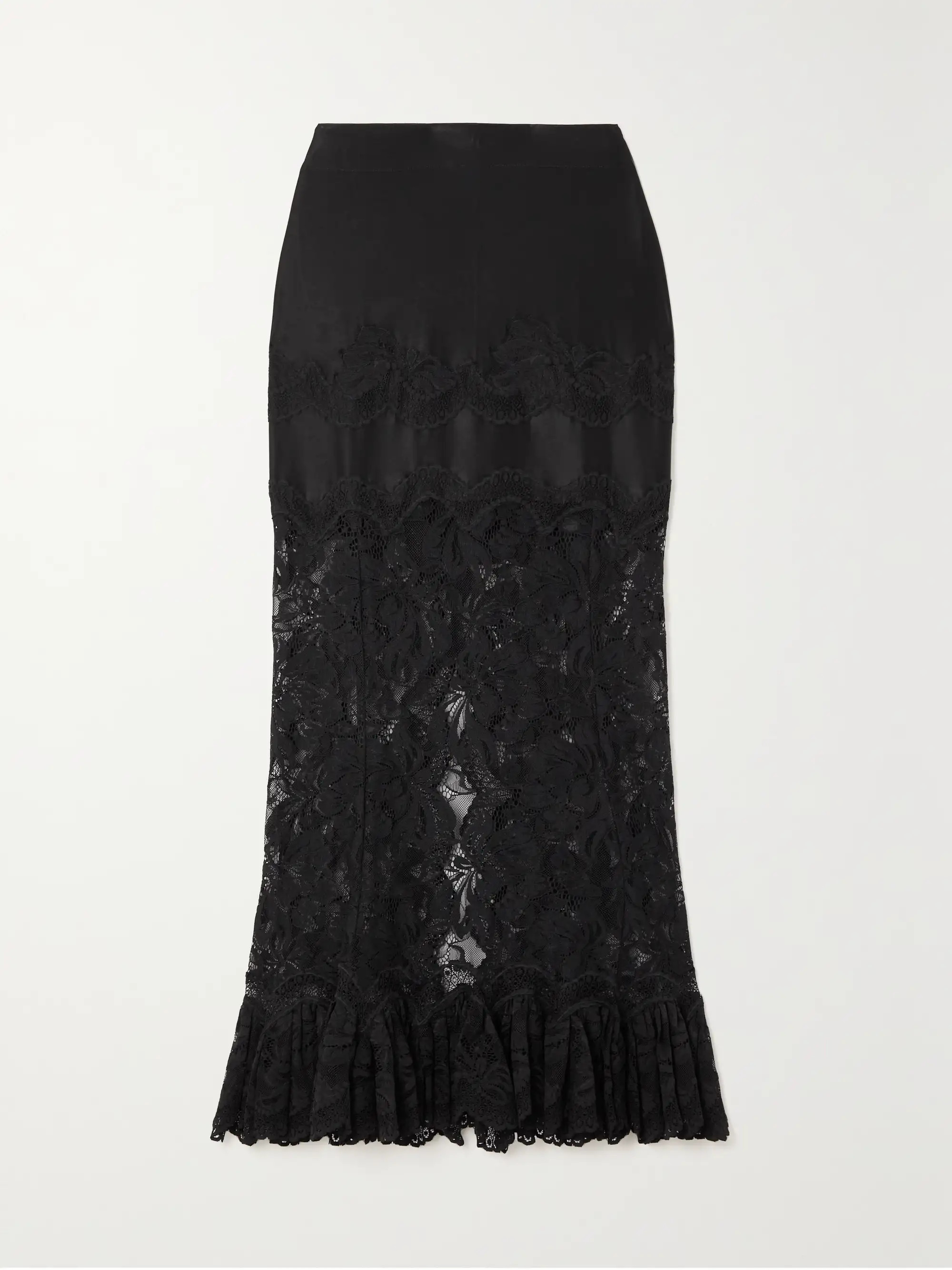 Stretch-satin and stretch-lace maxi skirt | NET-A-PORTER (US)