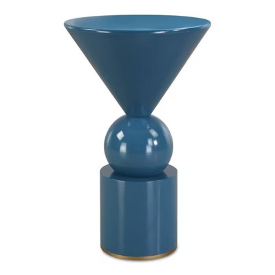 Uttermost Painted Gold Base Trig Blue Accent Table | Target