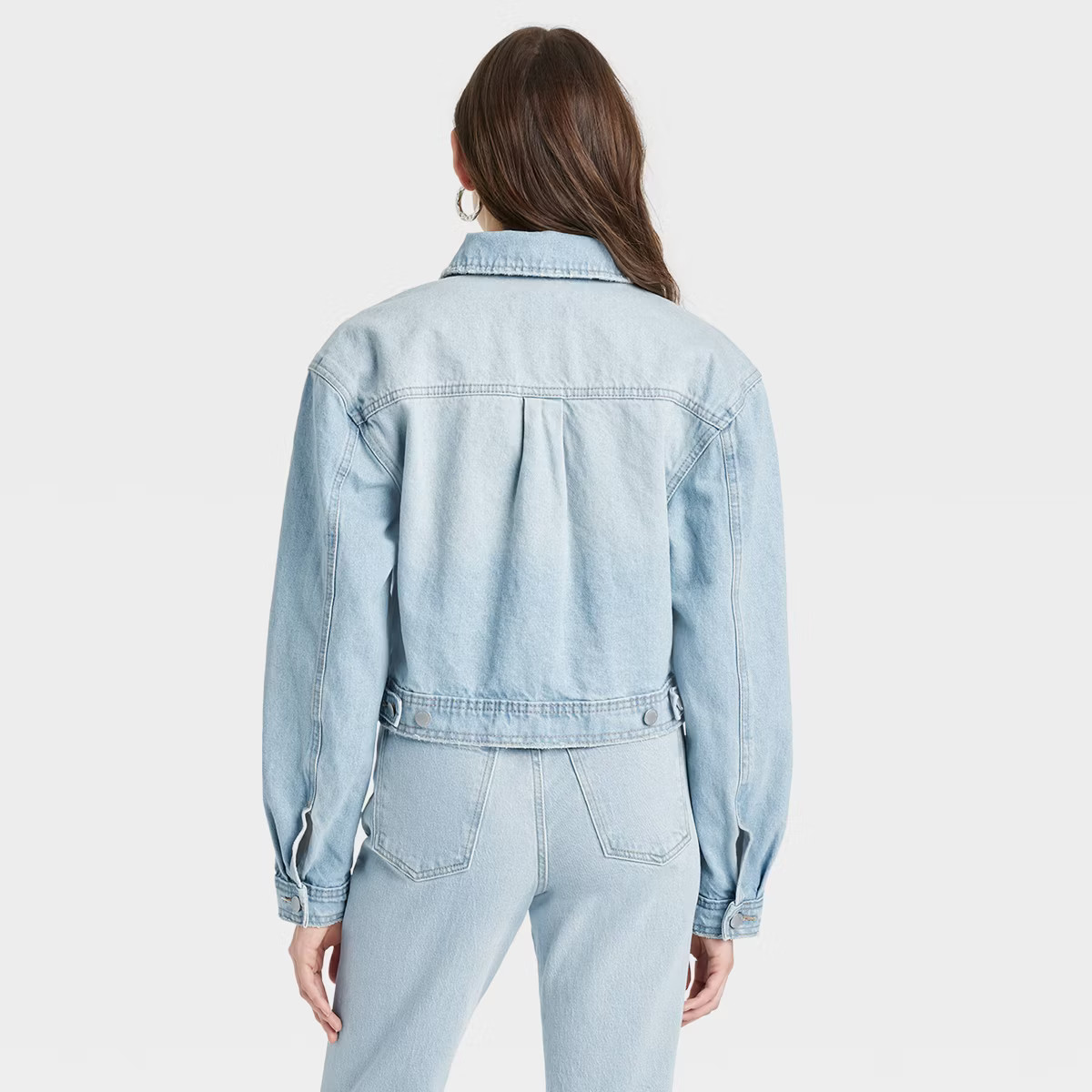 Women's Cropped Trucker Jacket - Universal Thread™ Light Wash | Target