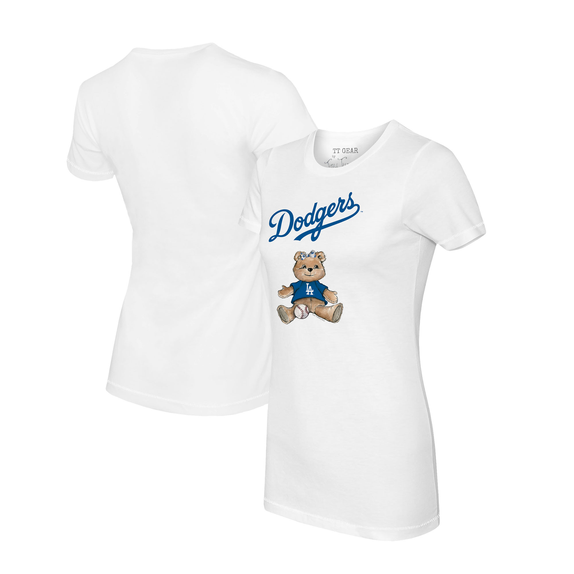 Women's Tiny Turnip White Los Angeles Dodgers Girl Teddy T-Shirt | Fanatics