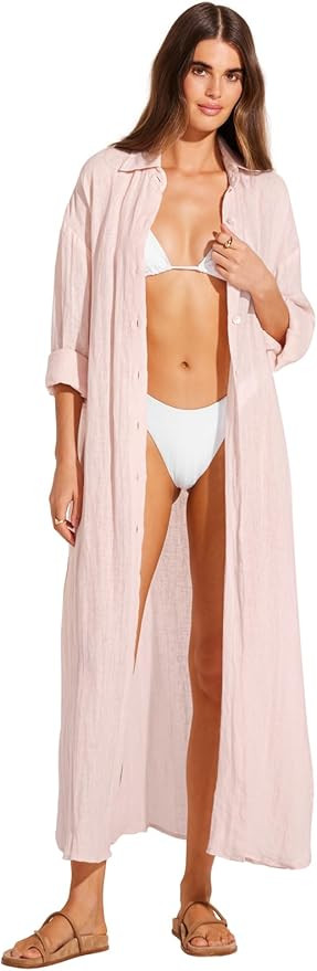 Vitamin A Women's Playa EcoLinen Maxi Dress Swimsuit Cover Up | Amazon (US)