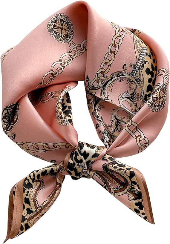 kcctoo 27.5" Mulberry Silk Feeling Head Scarf Women's Fashion Square Neck Satin Scarfs for Bag Ha... | Amazon (US)