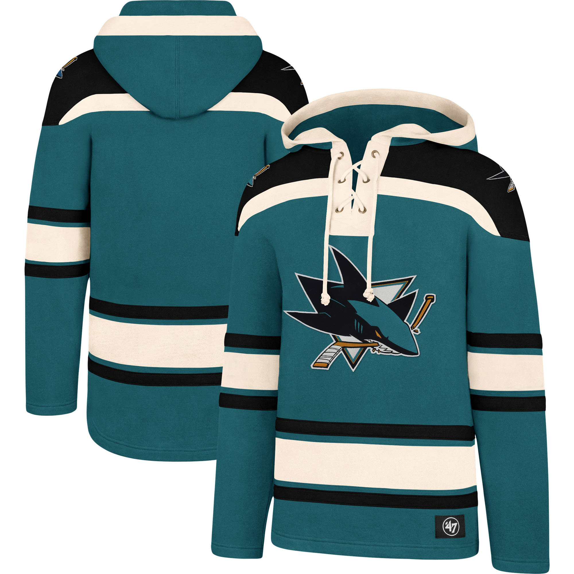 San Jose Sharks '47 Superior Lacer Lace-up Hoodie - Teal | Lids