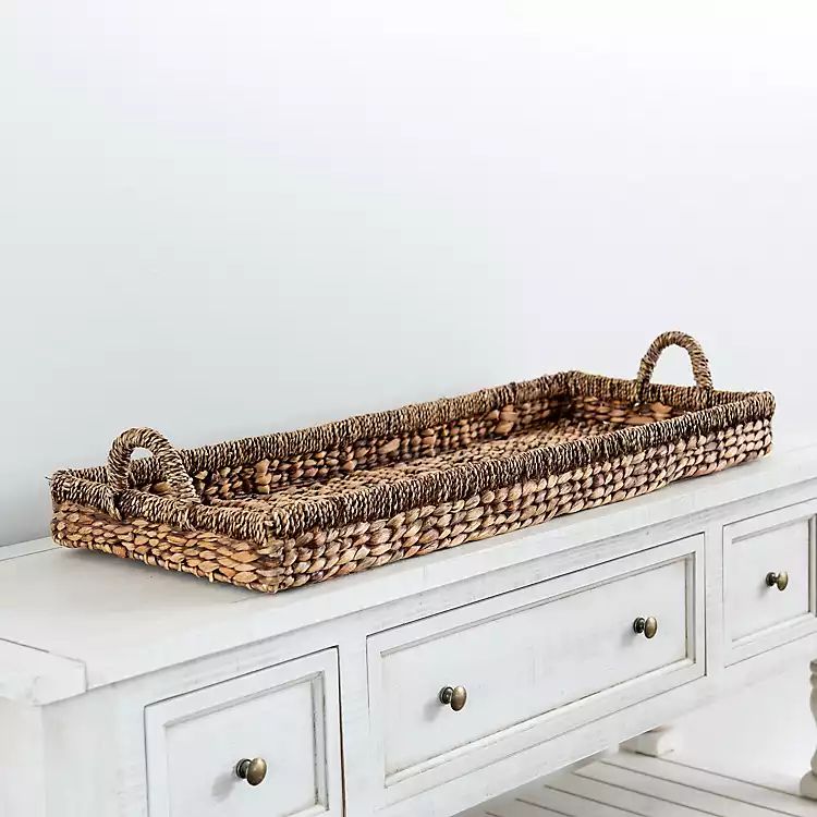 Woven Water Hyacinth Tray, 34 in. | Kirkland's Home