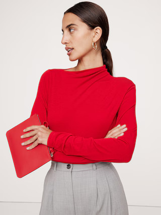 Luxe Wool-Blend Asymmetrical Top | Banana Republic (US)