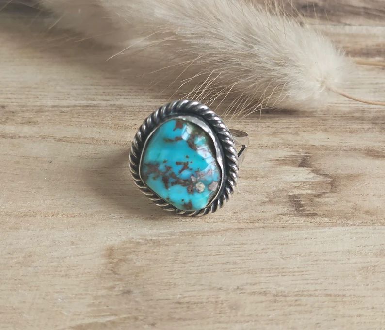 Vintage Native American Turquoise Ring Size K - Etsy UK | Etsy (US)