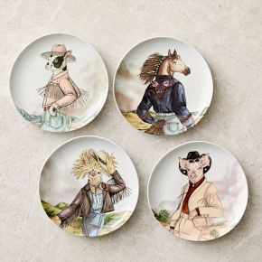 Dapper Animal Western Salad Plates | West Elm (US)