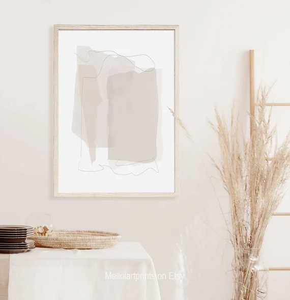 Living Room Wall Art, Neutral Wall Art, Boho Decor, Apartment Decor, Abstract Wall Art Abstract P... | Etsy (US)